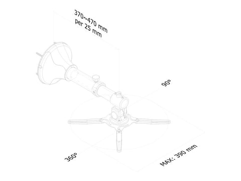 NEOMOUNTS BEAMER-W050SILVER Support mural pour vidéoprojecteur - p 37-47 cm - orientable