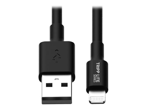 EATON TRIPPLITE USB-A to Lightning Sync/Charge Cable MFi Certified - Black M/M USB 2.0 3ft. 0.91m