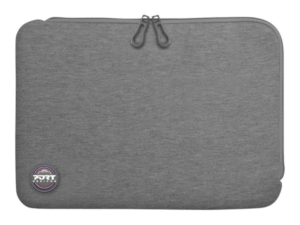 PORT DESIGNS Trendy Cotton Neoprene Laptop Sleeve 15.6p L-shaped opening for easy access Stretchy cotton neoprene material Grey