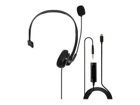 LINDY 3.5mm & USB Type C Monaural Headset