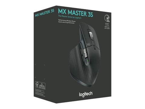 LOGITECH Master Series MX Master 3S Mouse ergonomic optical 7 buttons wireless Bluetooth 2.4 GHz Bolt USB receiver