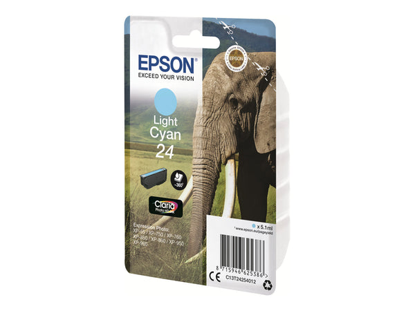 EPSON 5LB 24 ink cartridge light cyan standard capacity 5.1ml 360 pages 1-pack blister without alarm