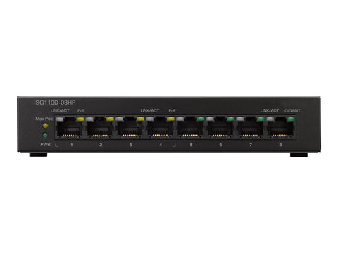 CISCO SG110D-08HP 8-PORT POE GIGABIT DESKTOP SWITCH REMANUFACTURED