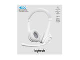 LOGITECH H390 Headset on-ear wired USB-A off-white