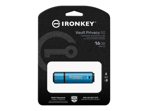 KINGSTON 16Go IronKey Vault Privacy 50 USB AES-256 Encrypted FIPS 197
