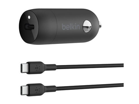 BELKIN 30W USB PD Car Charger With PPS W/PVC C-C 1M BLK