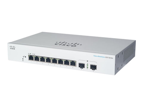 CISCO Business Switching CBS220 Smart 8-port Gigabit Full PoE 130W 2x1G SFP uplink external power supply