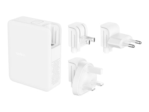 BELKIN PD 140W GAN Wall Charger White With UK+EU+US Plug
