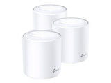 TP-LINK Deco X60 AX3000 Wi-Fi 6 Whole-Home Mesh System 3-pack Quad-core CPU 2x GE RJ45 4x int.antennas MU-MIMO