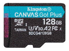 KINGSTON 128Go microSDXC Canvas Go Plus Gen4 200R A2 U3 Single Pack w/o ADP