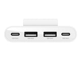 BELKIN BOOST CHARGE up to 30w 2xC + 2xA 4 Port Power Extender White