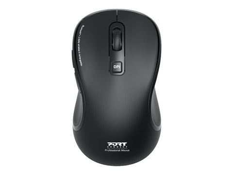 PORT DESIGNS Bluetooth + 2.4GHz wireless and rechargeable Ergo Soft mouse with inclined design for natural hand position