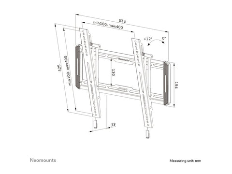 NEOMOUNTS WL35-550BL14 Support pour écran mural 32-75p - inclinable - installation facile