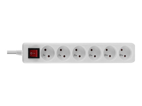 LINDY 6 way Mains Gang Socket with switch FR France