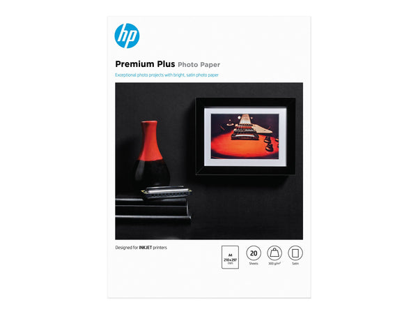 HP original Premium Plus Semi-gloss Photo Paper white 300g/m2 A4 20 sheets 1-pack