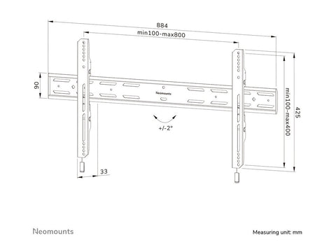NEOMOUNTS WL30S-850BL18 Support pour écran mural 43-86p - fixe - verrouillable - installation rapide