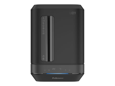FELLOWES DESTRUCTEUR MICROSHRED LX221 NOIR COUPE MICROPARTICULES 230V EU/UK