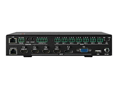 LINDY Presentation Switch Pro with HDBaseT Extender 3 x HDMI DP and VGA Input