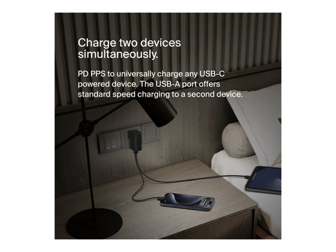 BELKIN Hybrid Wall Travel Charger 25w + 5k Power Bank UK EU US AU Black