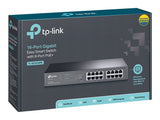 TP-LINK 16-Port Gigabit Desktop/Rackmount PoE+ Easy Smart Switch 16 Gigabit RJ45 ports including 8 PoE+ ports 110W PoE Power supply