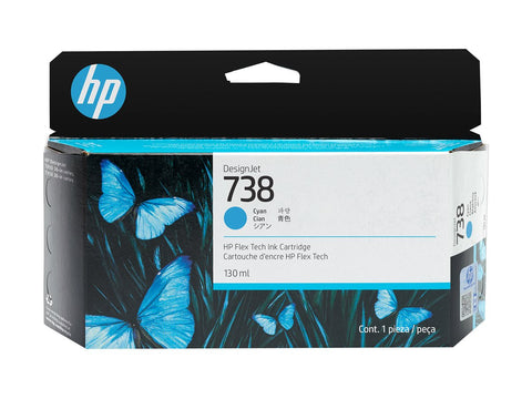 HP 738 130-ml Cyan DesignJet Ink Cartridge