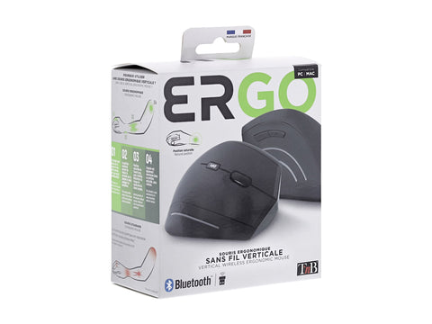 TNB ERGO - Souris ergonomique trackball filaire USB-A + USB-C - noir