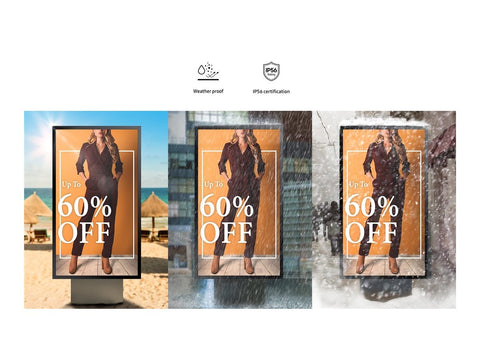 SAMSUNG OH24B Outdoor LCD 24p FHD 16:9 IP56 rated display kit with protection glass 1500nits 2xUSB 2.0 RJ45 HDMI