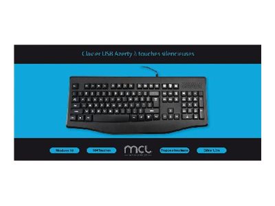 MCL Clavier USB filaire Azerty touches silencieuses – Noir