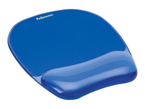 FELLOWES Tapis de souris - Repose-poignet Gel Crystal™ Bleu