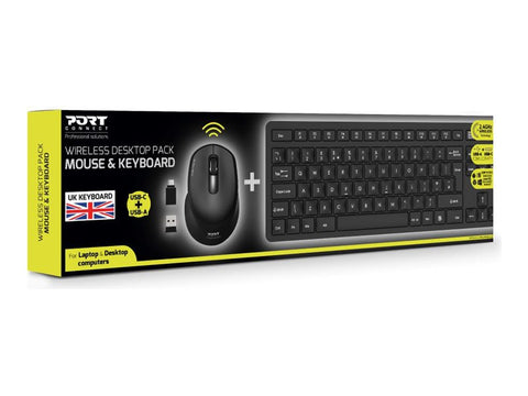 PORT DESIGNS Pack Keyboard + Mouse Medium Wireless - UK