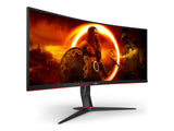 AOC CU34G2XP/BK 34p 3440x1440 VA 180hz High adjustable Stand HDR400 Freesync Premium USB HUB 4x3.0 2xDP 2xHDMI