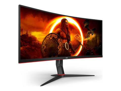 AOC CU34G2XP/BK 34p 3440x1440 VA 180hz High adjustable Stand HDR400 Freesync Premium USB HUB 4x3.0 2xDP 2xHDMI