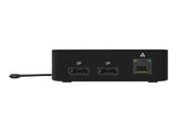 PORT DESIGNS USB Type C Travel Docking Station 2x4K Dual video display up to 4K 2x Display Port Charges laptops up to 85W