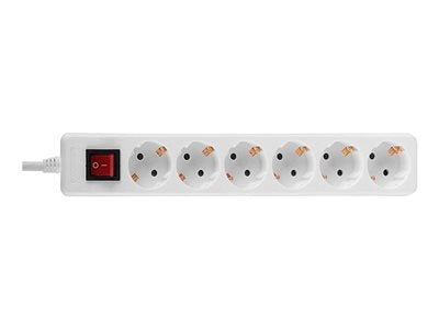 LINDY Mains 6 way gang socket on/off