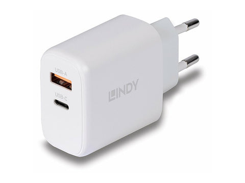 LINDY 65W USB Type A & C GaN Charger