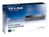 TP-LINK 16-Port Gigabit Easy Smart Switc 16 10/100/1000Mbps RJ45 ports, MTU/Port/Tag-based VLAN, QoS, IGMP Snooping