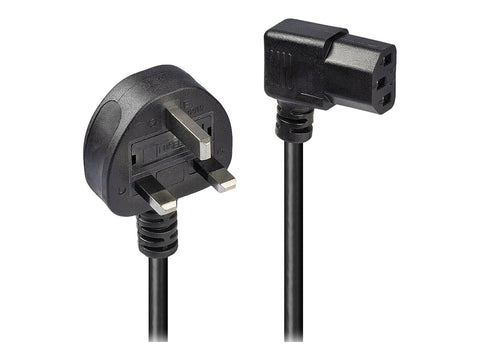 LINDY 1m UK 3 Pin to Right Angled IEC C13