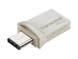 TRANSCEND 128Go Clé USB3.1 Gen 1- On TheGo - Type A et C - Argentée