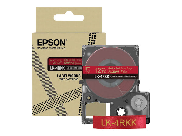 EPSON LK-4RKK Ruban satin Or/Rouge 12/5