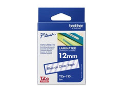 BROTHER Ruban TZe133 12mm Bleu sur fond