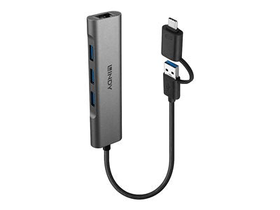 LINDY USB 3.2 Gen 1 Hub & Gigabit