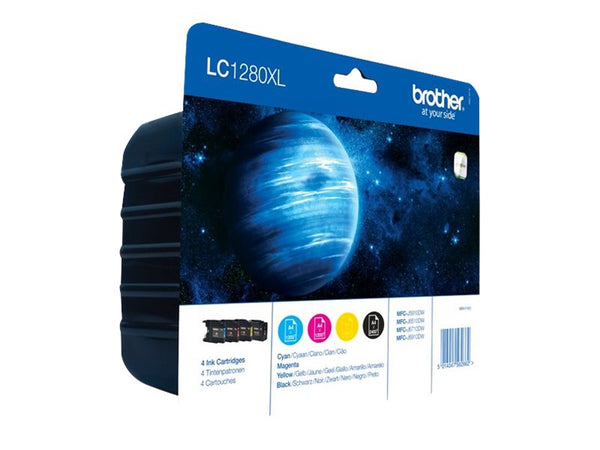 BROTHER LC-1280 cartouche dencre noir et tricolore très haute capacité 1x 2.400 pages 1-pack blister sans alarme