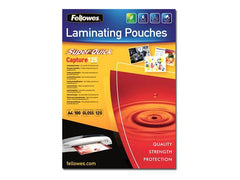 FELLOWES SUPERQUICK LAM POUCH A4 125MIC 100PK