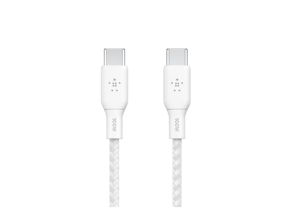 BELKIN 100w USB-C to USB-C Braided Cable 2M White
