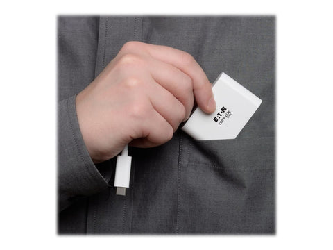 EATON TRIPPLITE USB-C to HDMI Adapter with USB-A Port and PD Charging HDCP White