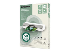 FELLOWES Pochettes de plastification A5 avec 50 pourcentage de contenu recyclé - usage léger brillant lot de 100