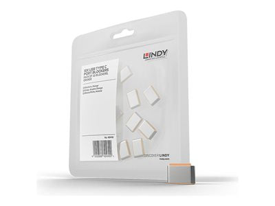 LINDY USB C Port Blockers 10 Pack Orange