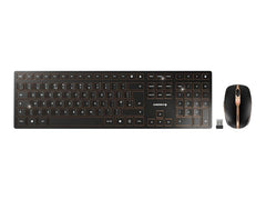 CHERRY DW 9100 SLIM Wireless Keyboard/Mouse Set USB and Bluetooth black/bronze rechargable (GB)