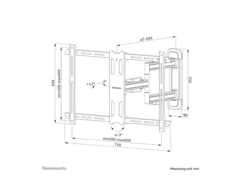 NEOMOUNTS WL40S-850BL16 Support pour écran mural 40-70p - orientable - installation rapide