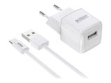 URBAN FACTORY POWER USB-A POWER ADAPTER 2.4A/12W WITH 1M USB-A TO USB-C CABLE